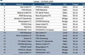 Jadwal Persib Putaran 2 Liga Bri 2022